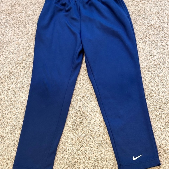 Nike Kids Therma-FIT Open-Hem Athletic Training Pants Large Navy Winter Gym - Picture 1 of 11